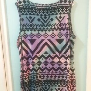 ASOS Curve Aztec Tie-dyed  Dress, 1x-2x